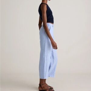 Quince Blue Cropped Wide-Leg Pants
